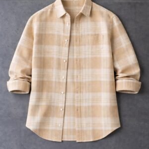 beige check shirt for men – stylish casual shirt under ₹349 link in bio 🔗