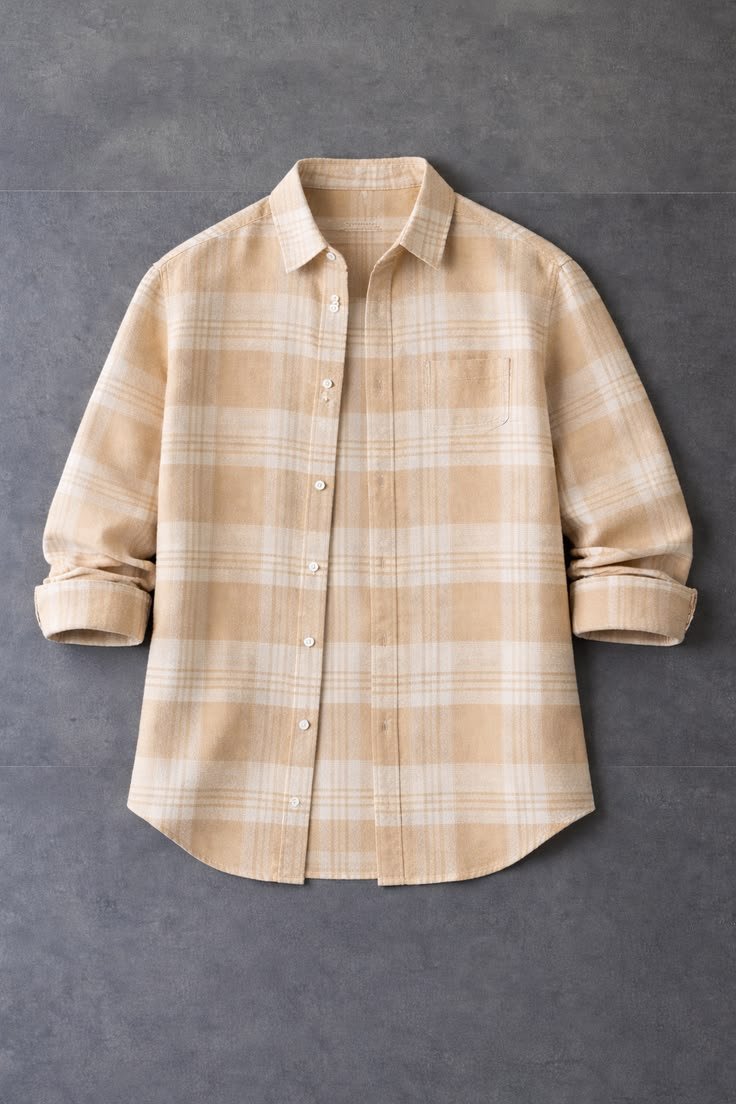Men’s Pink Beige Striped Linen Shirt