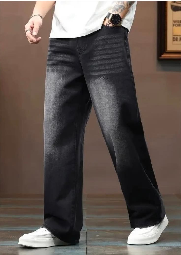 Men’s Black Vintage Straight Fit Jeans